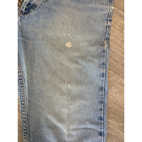 TOMMY HILFIGER  URBAN Y2K LOOSE WORN FADED DENIM JEANS MENS Size 34X32 in LIGHT - Picture 10 of 16